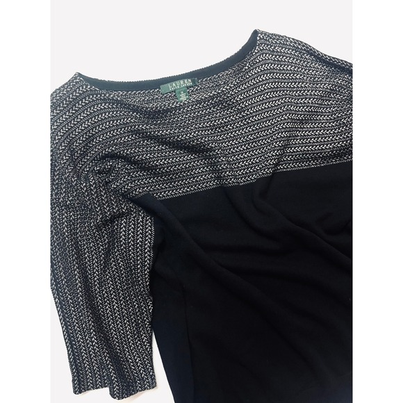 Lauren Ralph Lauren Tops - Lauren Ralph Lauren Black Chevron Colorblock Knit Top 1X Professional Classy